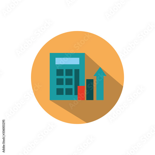 calculator profit finance business strategy icon block shadow