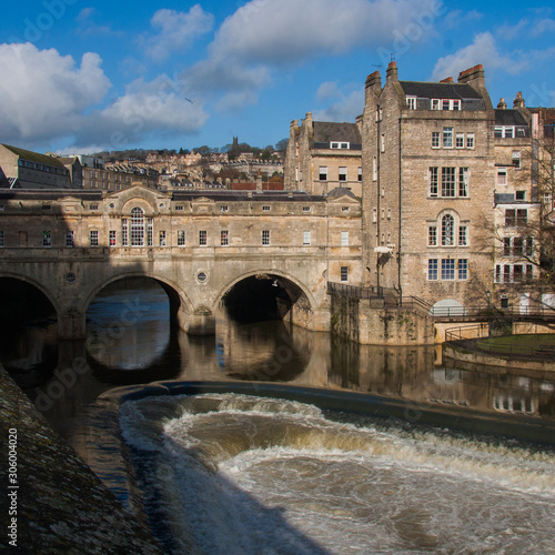 Bath Putney Bridge scenic view. photo