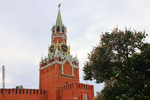 Kremlin tower in Moscow, Russia. Kremlin Palace architecture, symbol of Russia on the Red Square, main square of Moscow city on summer day 