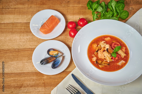 Sicilian tomato seafood soup