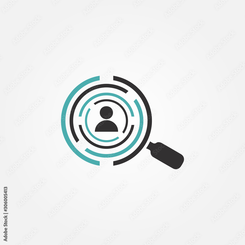 Digital Identity Scanning Logo Vector. Name Scan Search Logo design