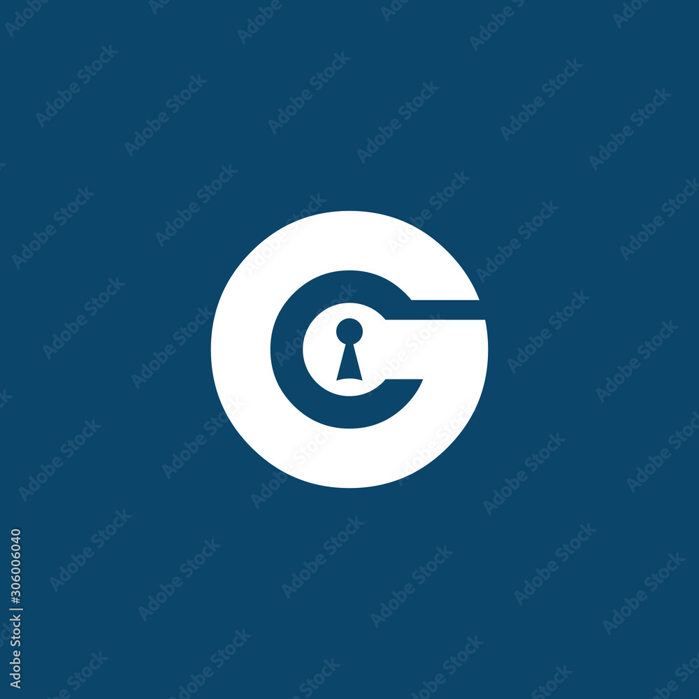 Abstract Letter G security with Lock circle Logo design Abstract Letter G security with Lock circle Logo design