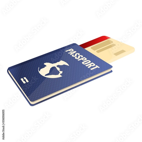 Passport air ticket icon. Cartoon of passport air ticket vector icon for web design isolated on white background