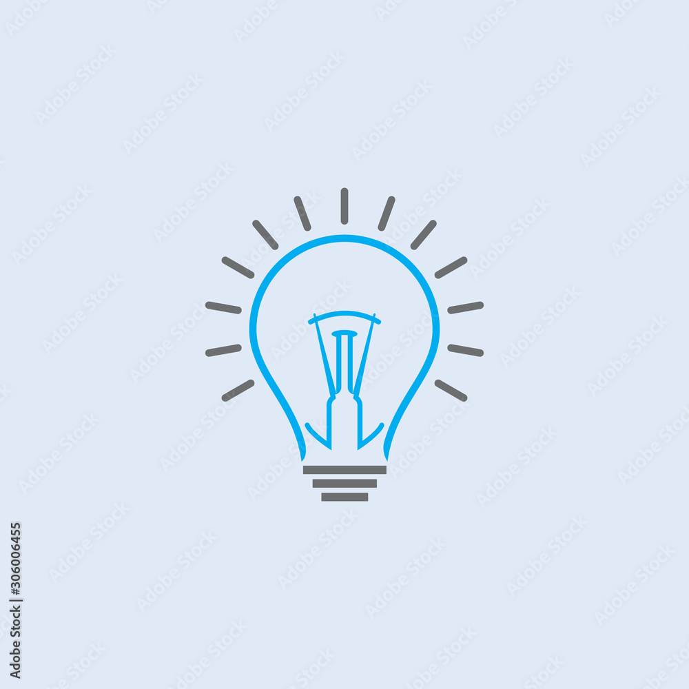 Light Bulb Line Vector Logo Design. Lamp Graphic Invention Vector. Light Bulb Line Vector Logo Design. Lamp Graphic Invention Vector.