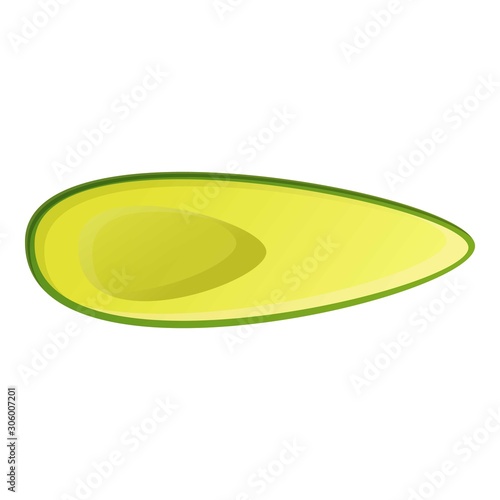 Slice avocado icon. Cartoon of slice avocado vector icon for web design isolated on white background