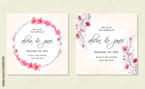 wedding invitation floral watercolor