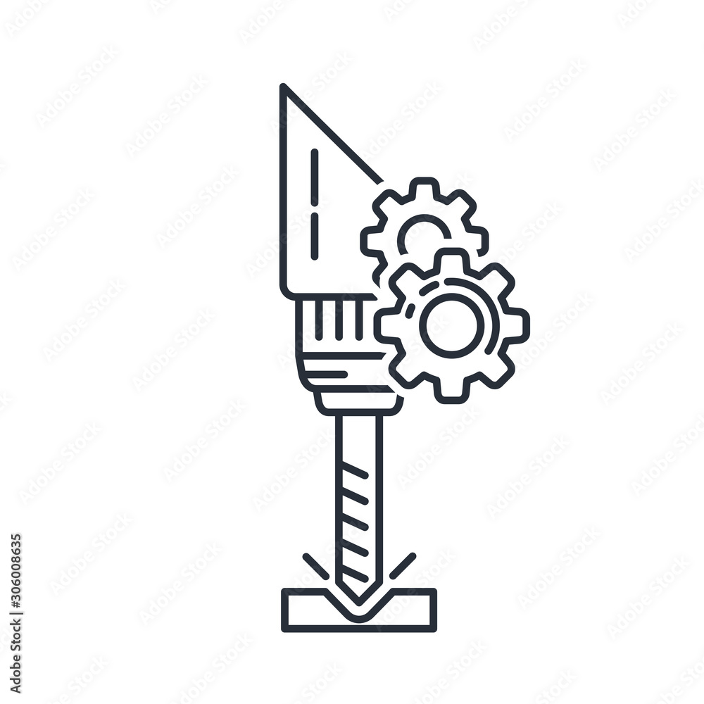 CNC machine drill icon - precision milling drilling metalworking cutting with laser CNC machine drill icon - precision milling drilling metalworking cutting with laser