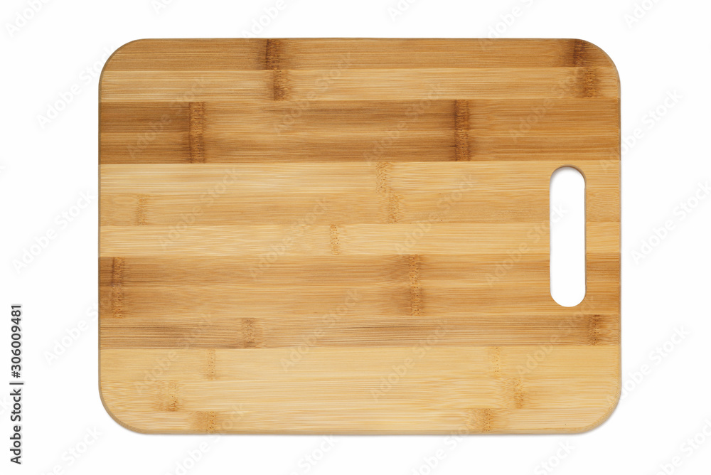 kitchen cutting Board made of bamboo on white background horizontal with oblong hole kitchen cutting Board made of bamboo on white background horizontal with oblong hole