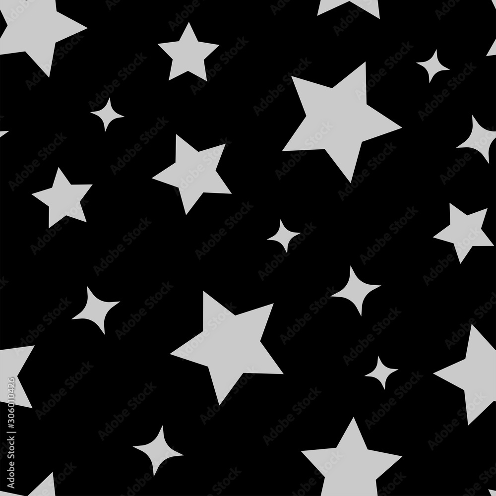 Fototapeta premium Stars seamless pattern. Sky with star icons texture background.