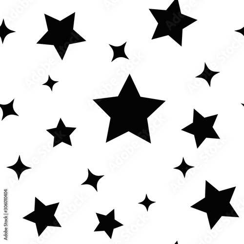 Stars seamless pattern. Sky with star icons texture background.