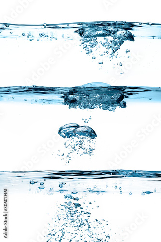 Set of Waterlines. Oxygen Bubbles. Healthy Fresh Water