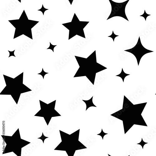 Stars seamless pattern. Sky with star icons texture background.