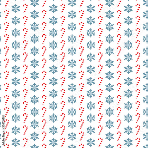Fresh Christmas Pattern. Candy cane and snowflake as Highresolution Illustration.