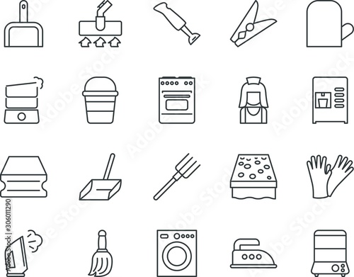 Wallpaper Mural household vector icon set such as: clip, pins, display, pair, winter, agriculture, dispenser, immersion, cappuccino, pin, pail, automatic, garbage, company, rake, dryer, collection, farming, espresso Torontodigital.ca