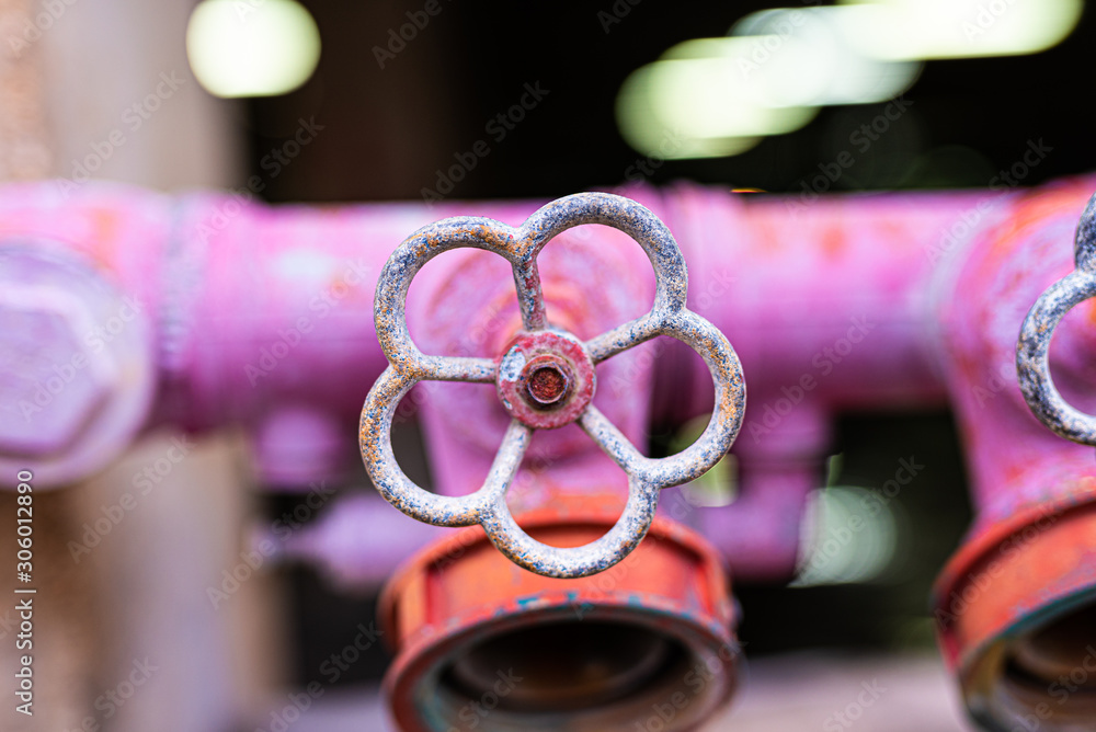 Valve pipe. Pink color