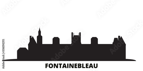 France, Fontainebleau city skyline isolated vector illustration. France, Fontainebleau travel cityscape with landmarks