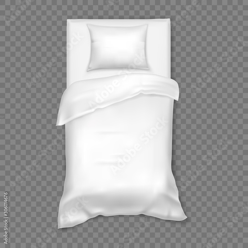 White single white bed for one person sleep