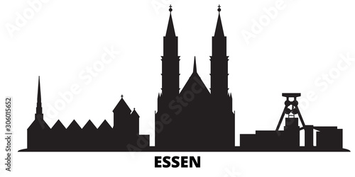 Germany, Essen city skyline isolated vector illustration. Germany, Essen travel cityscape with landmarks