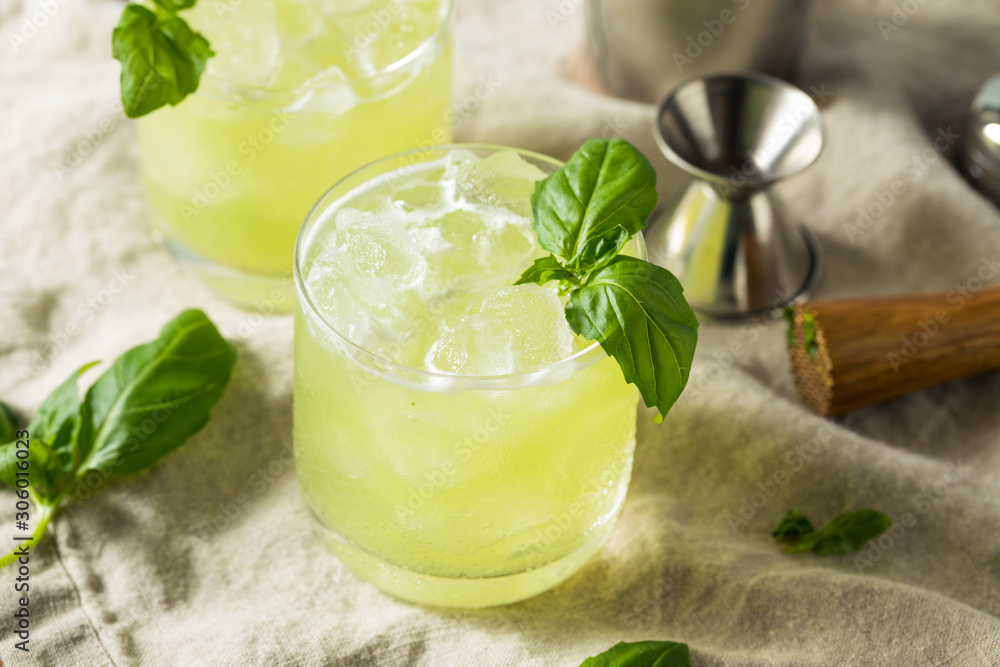Homemade Alcoholic Gin Basil Smash Homemade Alcoholic Gin Basil Smash