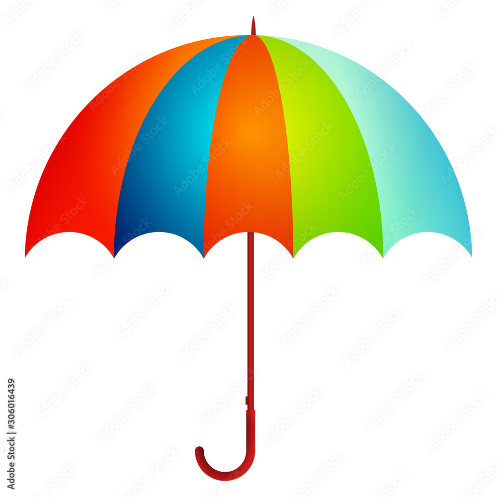 Cute cartoon umbrella Isolated on the white background. Vector