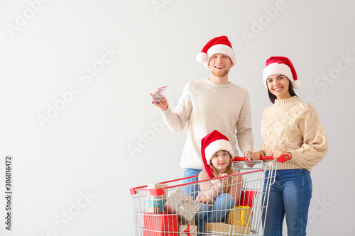 Family with shopping cart f...