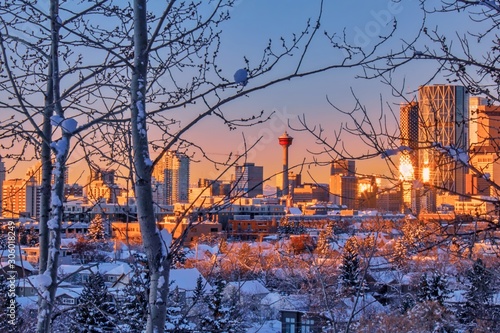 Calgary City Skyline In Winter