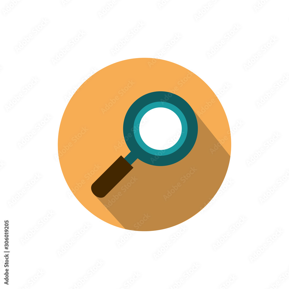 magnifying glass searching business strategy icon block shadow magnifying glass searching business strategy icon block shadow