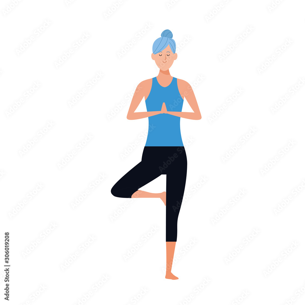 cartoon woman doing yoga pose icon, colorful design cartoon woman doing yoga pose icon, colorful design