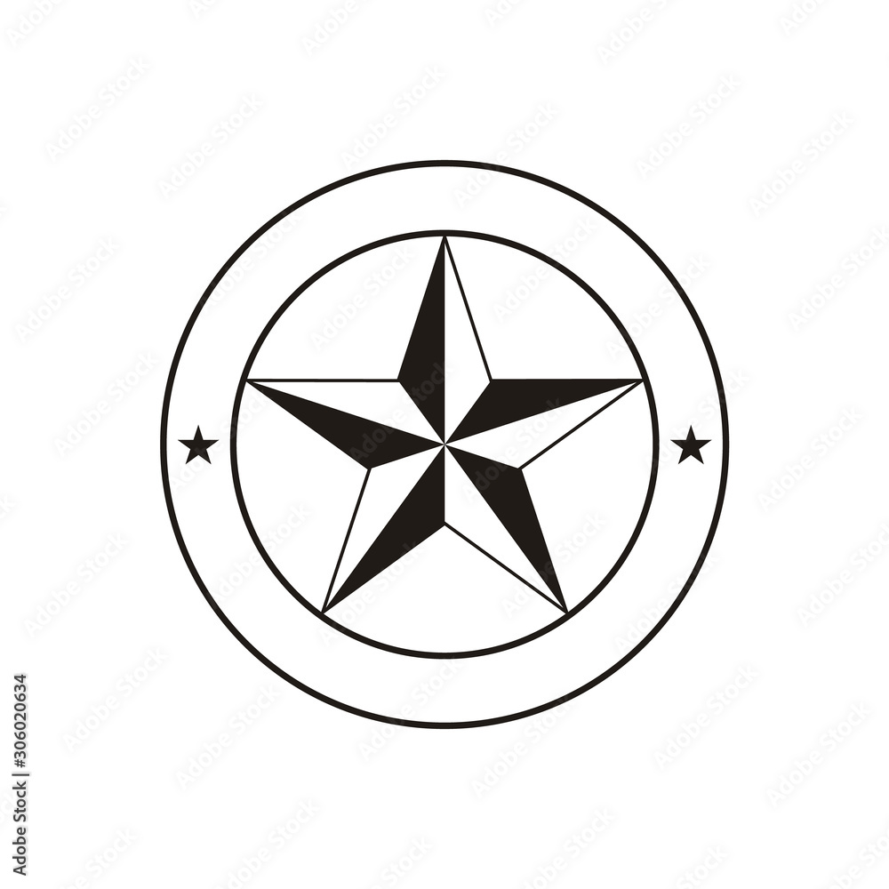 Sophisticated black star in a circle emblem for seal / badge element logo design. -Vector Sophisticated black star in a circle emblem for seal / badge element logo design. -Vector