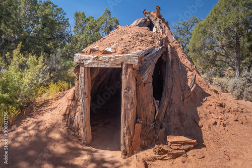 Historical Navajo hut, Navajo National Monument, Arizona. USA.