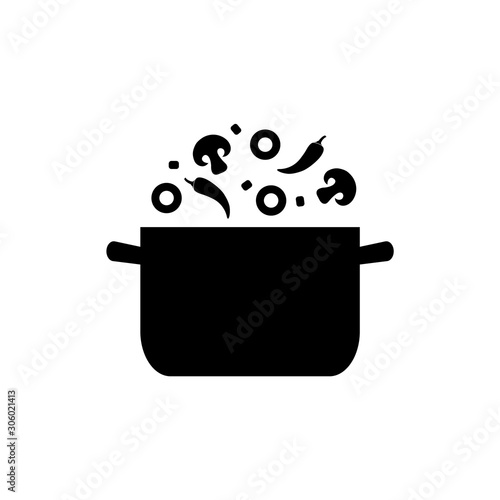 Cooking Pan icon, logo isolated on white background