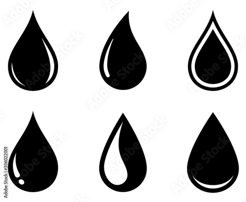 Water drop in flat style. Vector illustration