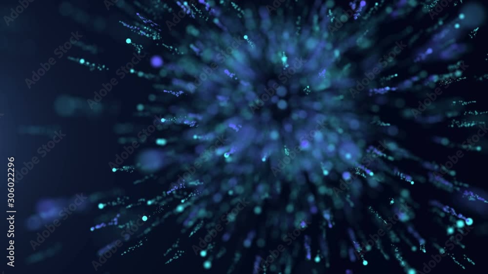 Blue Particles Background. Abstract Dust Particles. Loop Blue Particles Background. Abstract Dust Particles. Loop