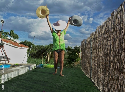 A woman jumping in the air.