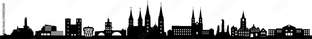 Bamberg City Skyline Vector Silhouette