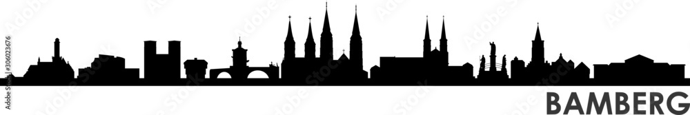 Bamberg City Skyline Vector Silhouette