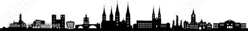 Obraz na płótnie Bamberg City Skyline Vector Silhouette w salonie