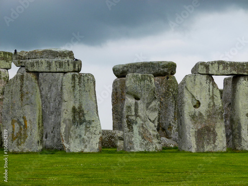 rainy cloudd above stonehenge in england photo