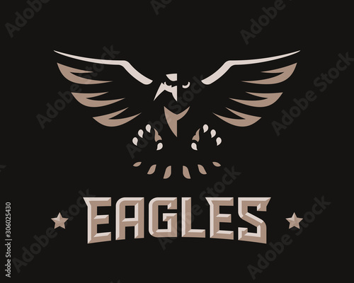  Eagle modern mascot logo. Hawk emblem design editable for your business. Vector illustration.