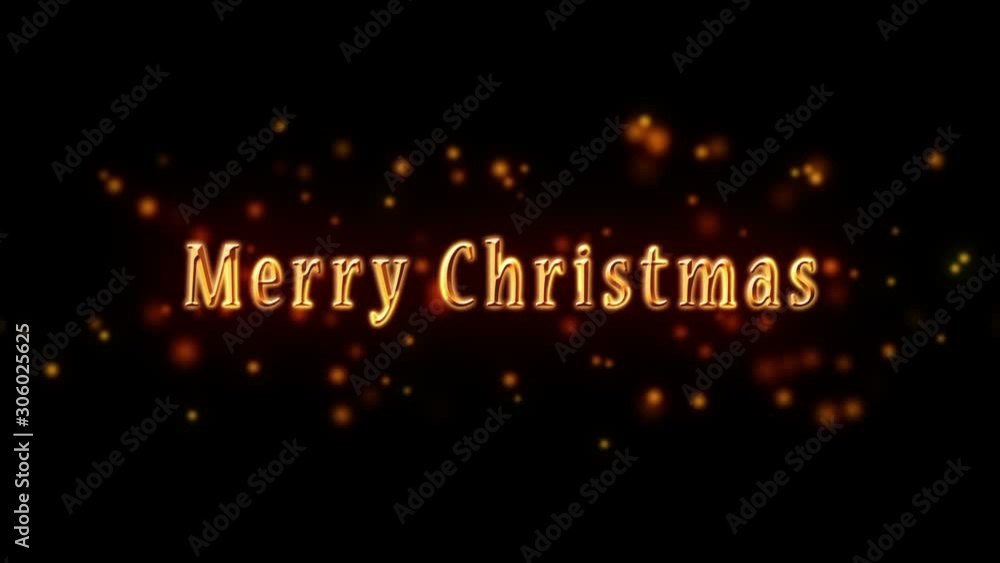 Merry Christmas Golden Greeting Text With Particles Merry Christmas Golden Greeting Text With Particles