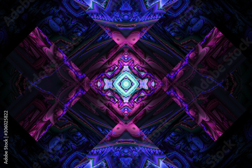 Black purple UV fractal gra...