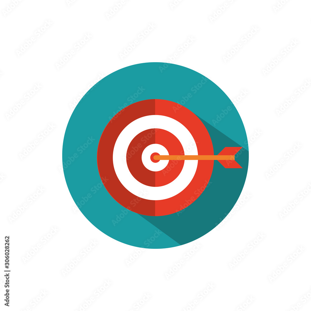 target arrow business strategy icon block shadow target arrow business strategy icon block shadow