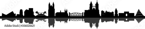 Magdeburg City Skyline Vector Silhouette