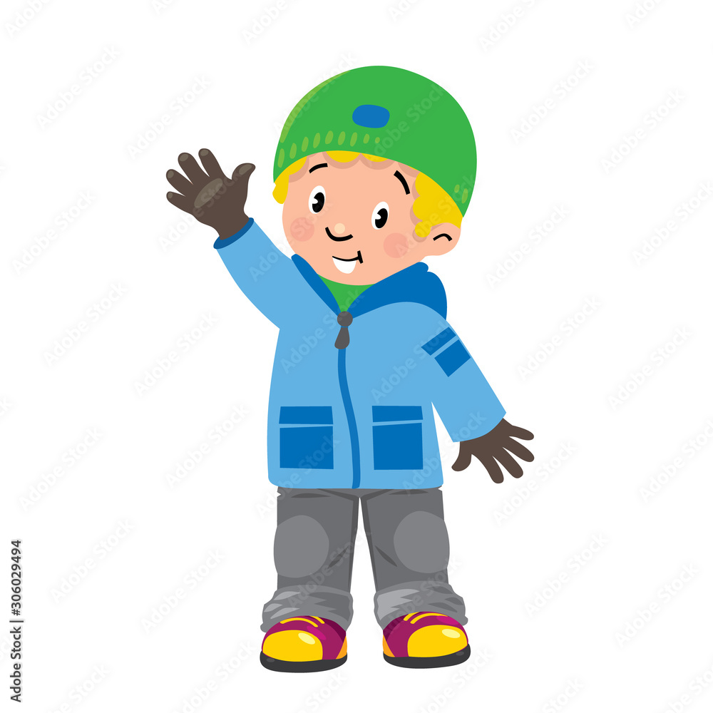 Funny little boy in winter clothes. Children Funny little boy in winter clothes. Children
