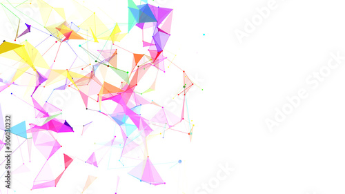 Connection of dots and lines on a white background. Abstract vector illustration.
