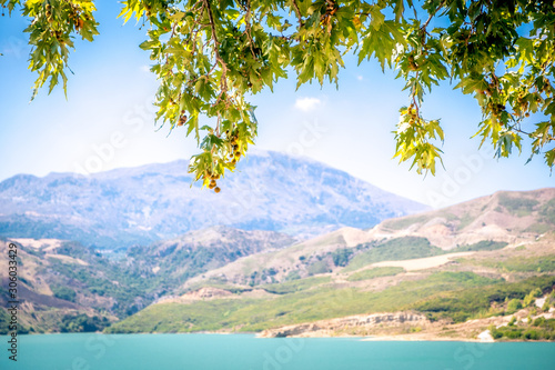 Landscape on Amari dam reservoir, Creece, Crete photo