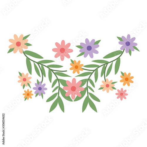 Isolated flowers ornament vector design © grgroup