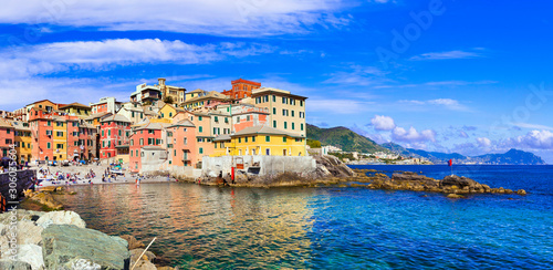 Beautiful villages of Italy - colorful coastal Boccadasse in Genova, Liguria