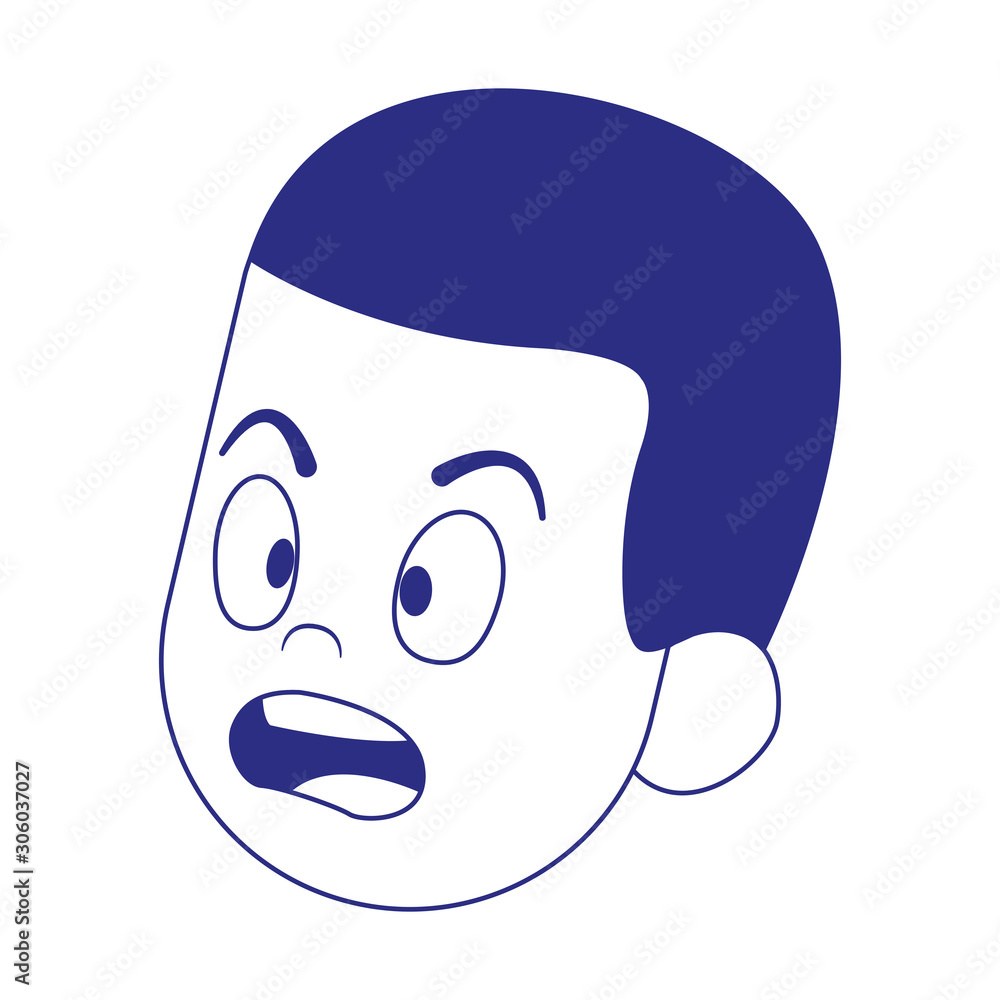 scared man icon, flat design scared man icon, flat design