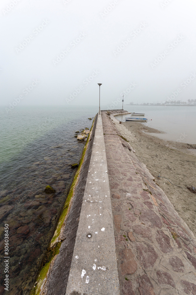 Foggy morning at lake Balaton